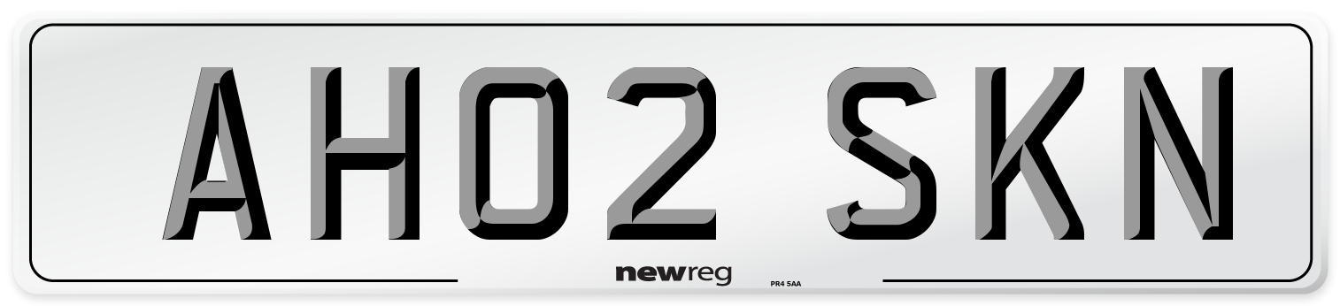 AH02 SKN Number Plate from New Reg